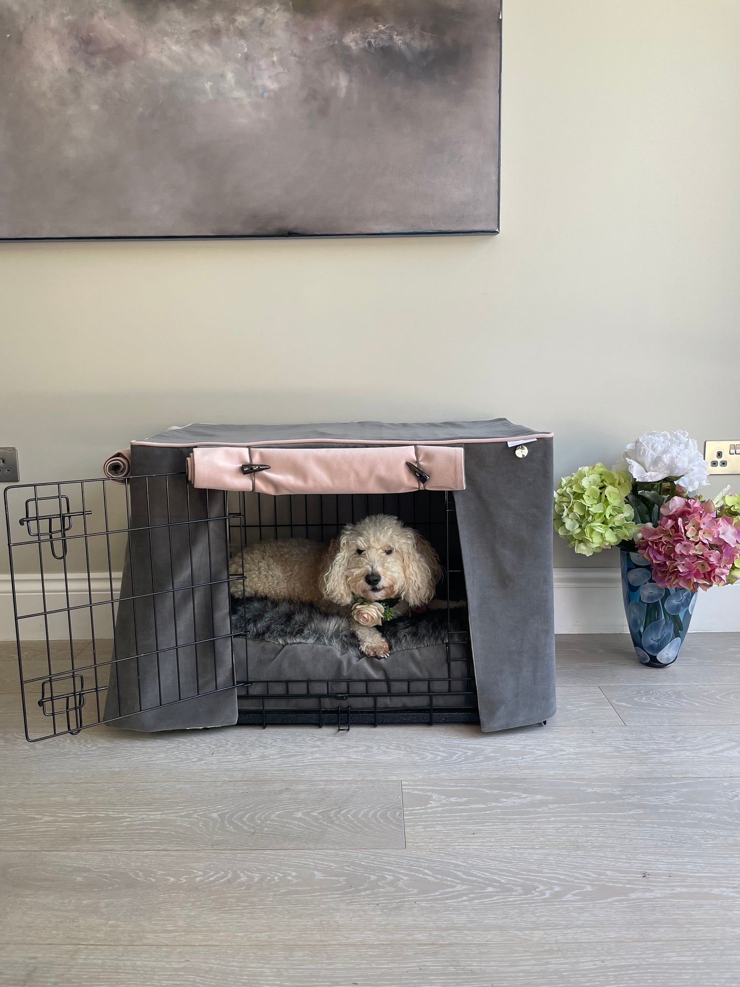 Double Door Dog Crate, Luxury Crate Cover, Bumper & Mattress Sets