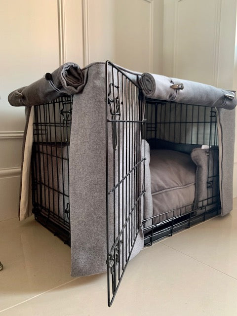 Shetland Wolf Double Door Crate, Crate Cover, Crate Mattress